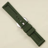 Panerai Olive Green Rubber Strap with silver buckle on back view - Strapmeister