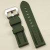 Panerai Olive Green Rubber Strap with silver buckle - Strapmeister