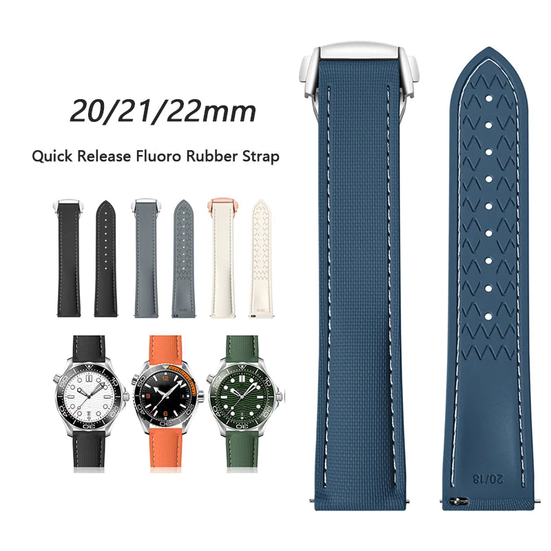 Vulcanized Rubber Strap for Omega Seamaster/Seamaster Homage.