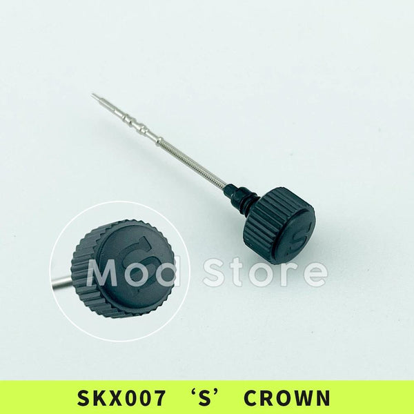 SKX007 Matte Black Crown Engraved Signed 'S' (PVD) - StrapMeister