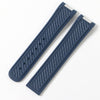 Blue strap, Blue stitch without clasp nor buckle Omega Aqua terra rubber strap - StrapMeister