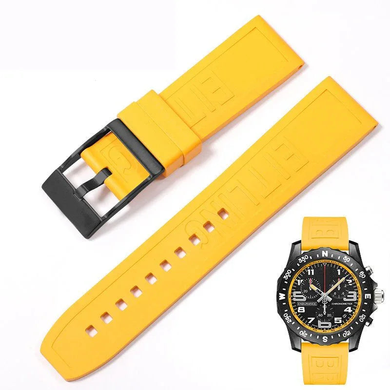 22mm & 24mm Breitling-style rubber strap - Strapmeister