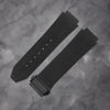 This is a 25/19mm black watch strap for hublot with black replacement clasp. Made from quality silicone rubber and matched with a layer of suede calf leather. Sourced by Strapmeister