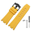 Audemars Piguet Yellow rubber strap with black buckle -strapmeister