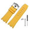 Audemars Piguet Yellow rubber strap with silver buckle -strapmeister