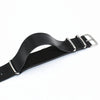 Synthetic Leather NATO Straps in Black with silver buckle