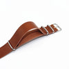 Synthetic Leather NATO Straps in Brown with silver buckle