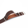 Synthetic Leather NATO Straps in Coffee with silver buckle