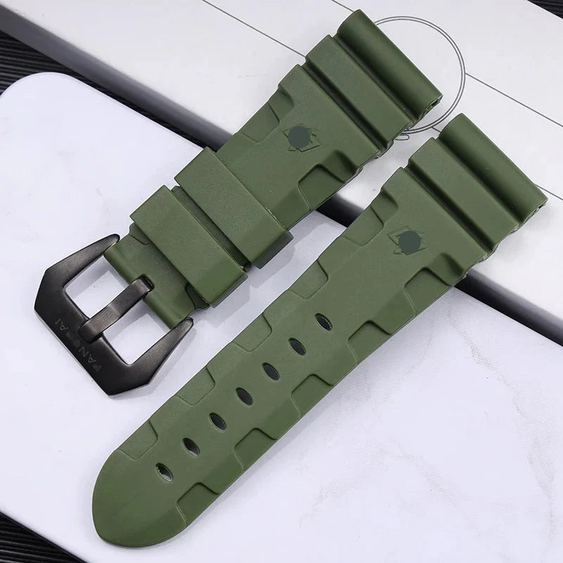 Panerai replacement divers rubber strap-free shipping - StrapMeister