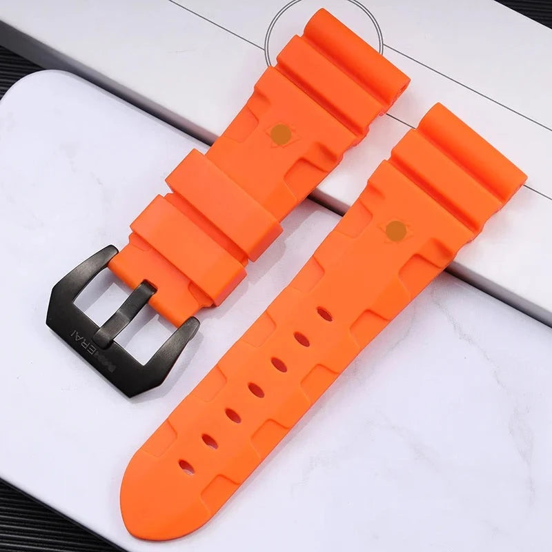 Panerai replacement divers rubber strap-free shipping - StrapMeister
