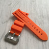 Panerai  Rubber Strap with OP stamped  in ornage strap with silver buckle