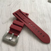 Panerai  Rubber Strap with OP stamped  in red strap with silver buckle