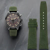 This is a Olive green Nylon Watch Strap without buckle for IWC. This replacement strap brings a stylish and comfortable touch to your timepiece.  Sourced by Strapmeister