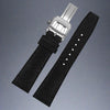 This is a Black Nylon Watch Strap with silver square clasp for IWC. This replacement strap brings a stylish and comfortable touch to your timepiece.  Sourced by Strapmeister