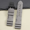 This is a Panerai Submersible replacement Rubber strap in grey with a black clasp by StrapMeisterblack 