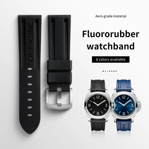 Vulcanized Panerai-style White Rubber Strap-Strapmeister