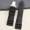 This is a Panerai Submersible replacement Rubber strap in black with silver clasp by StrapMeister