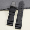 This is a Panerai Submersible replacement Rubber strap in black strap, black logo and a black clasp by StrapMeister
