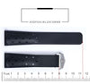 A Black Tag Heuer Rubber Straps with silver clasp.  Showing the strap length of 80mm (short strap) and  115mm (long strap).