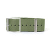 Tudor Black Bay Nato straps in green color. Lugs width is 22mm. Strap length is 27cm. Buckle color is silver.