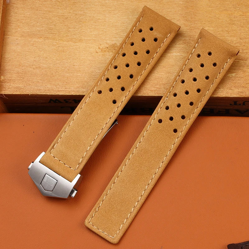 Vintage Suede leather strap for Tag Heuer - StrapMeister