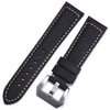 Vintage Suede Panerai style leather strap in black