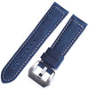 Vintage Suede Panerai style leather strap in blue