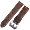 Vintage Suede Panerai style leather strap in dark brown