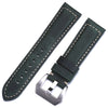 Vintage Suede Panerai style leather strap in dark green