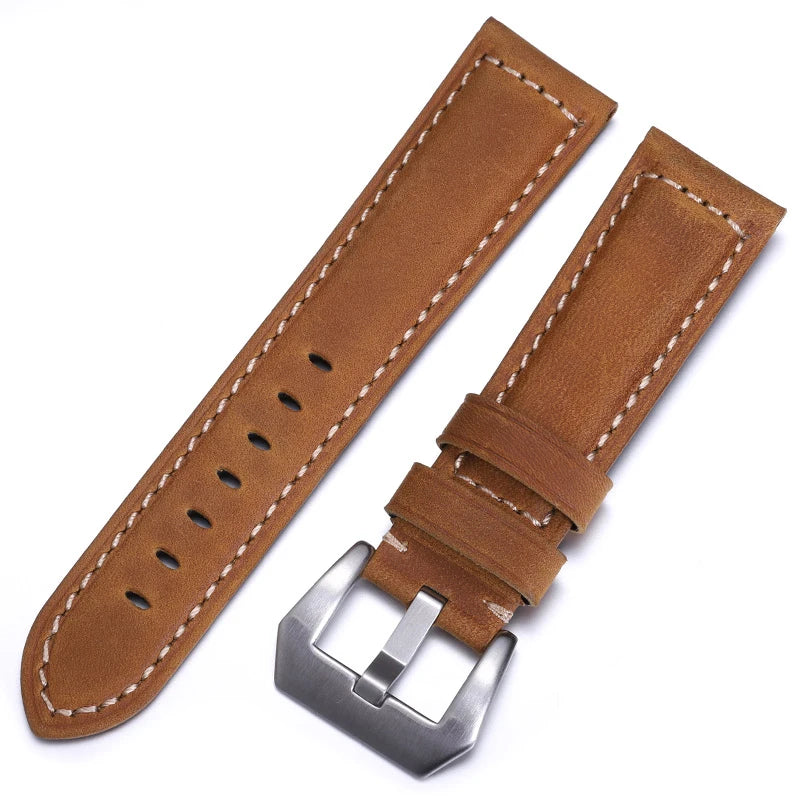 Vintage Suede Panerai style leather strap in brown