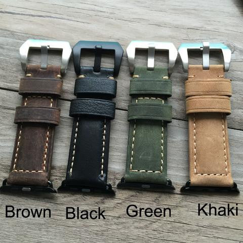 38mm ,42mm leather watch strap For Apple watch - StrapMeister