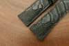 20mm/18mm Grey Genuine OSTRICH  Leather Stonewash Watch Strap - StrapMeister