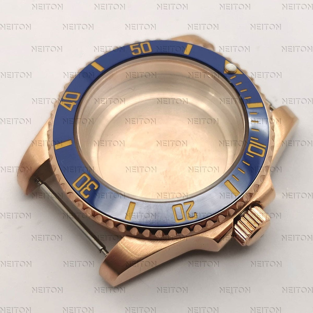 40mm Bronze PVD submariner Style Case - StrapMeister