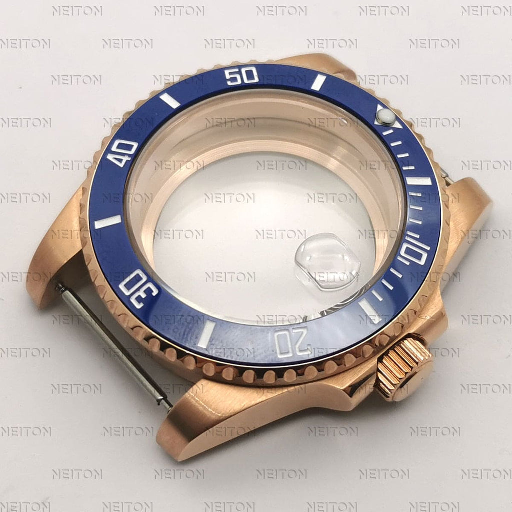 40mm Bronze PVD submariner Style Case - StrapMeister
