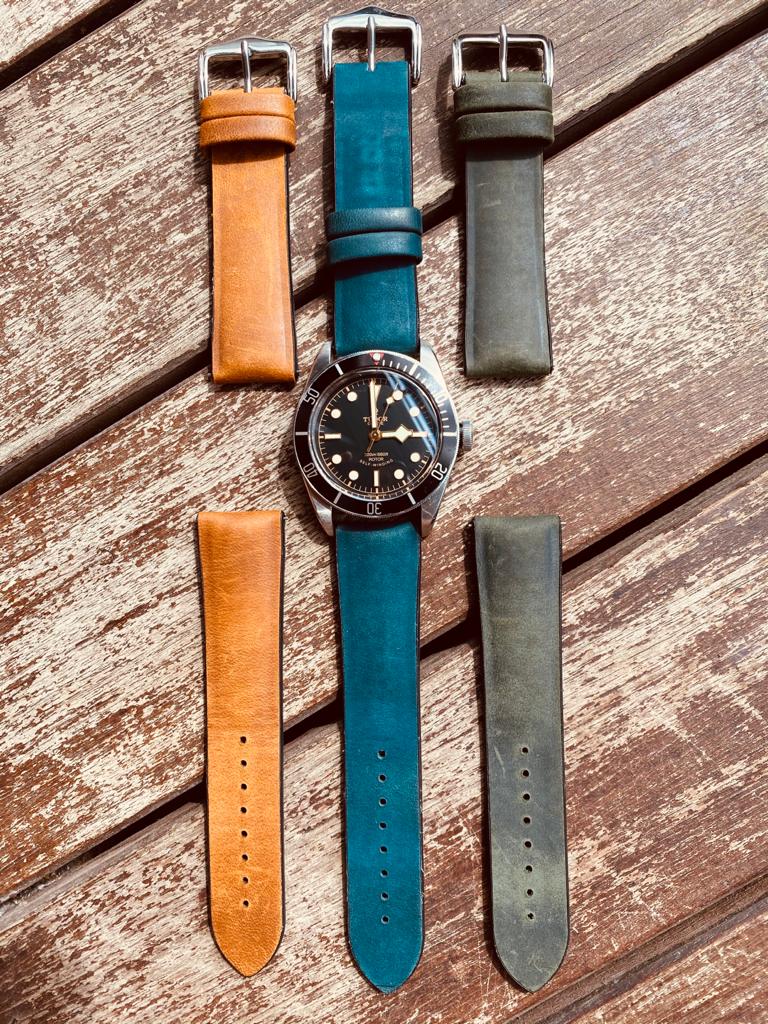 Suede Vintage Leather on rubber strap - StrapMeister