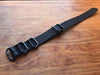 Zulu Black ballistic nylon strap/PVD rings-Strapmeister - StrapMeister