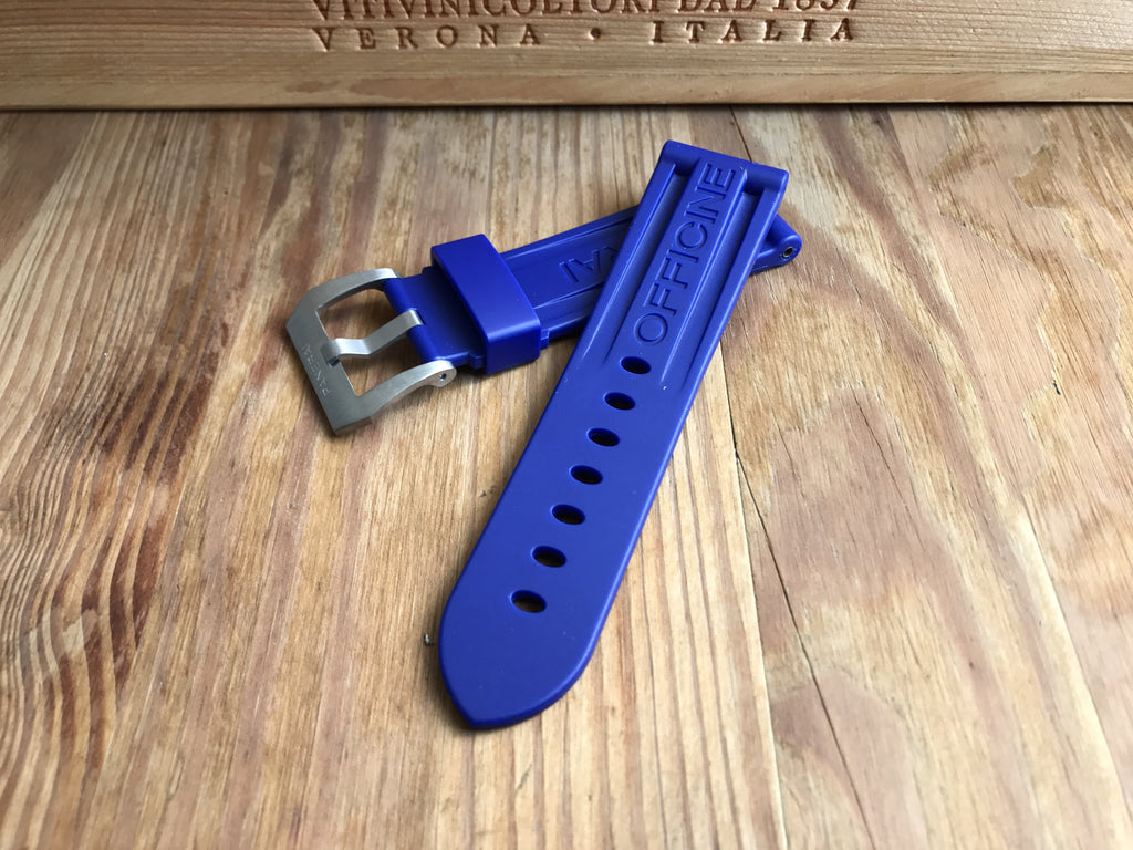 Blue Panerai rubber strap-Strapmeister - StrapMeister