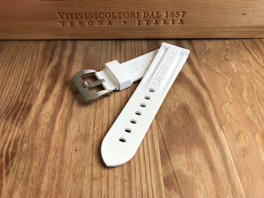 Panerai white rubber strap-Strapmeister - StrapMeister