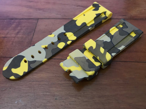 24mm Bumblebee Camo rubber strap - StrapMeister