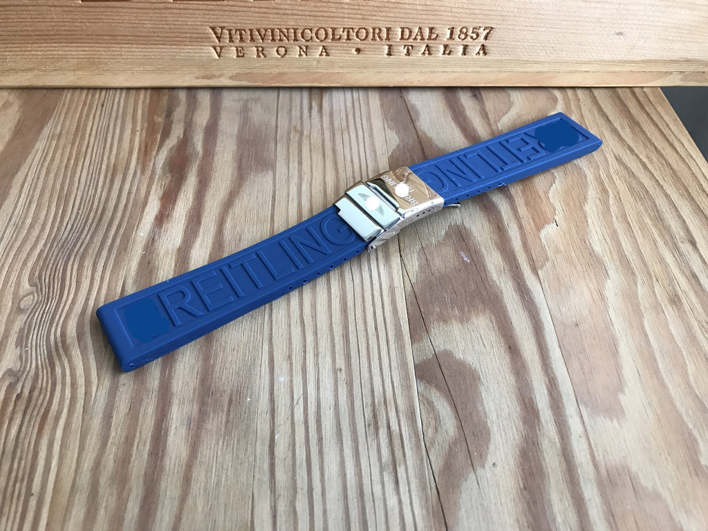 Breitling blue rubber strap - StrapMeister