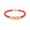 Twin Skull red leather bracelets - StrapMeister