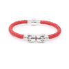 Twin Skull red leather bracelets - StrapMeister