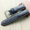 24mm Blue Leather Strap for PAM Free Shiping - StrapMeister