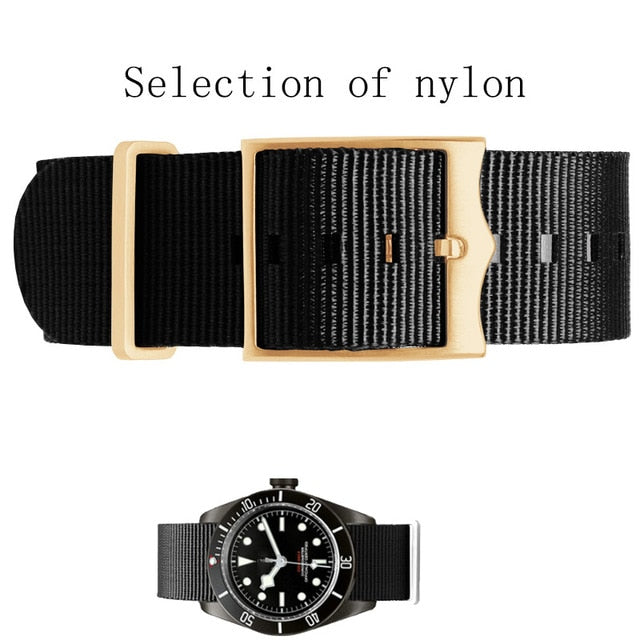 Tudor Nato straps With Gold Rings & Buckle - StrapMeister