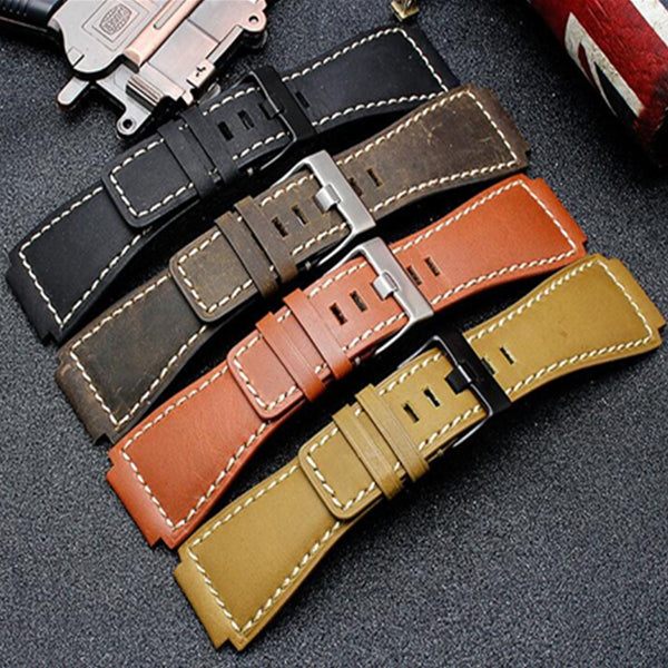 34*24mm Calfskin Leather Watch Band For Bell Series BR01 BR03 - StrapMeister
