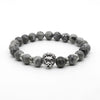 Lion Head with grey natural stone bracelet - StrapMeister
