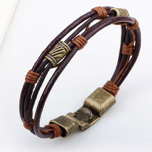 Leather tribal bracelet - StrapMeister