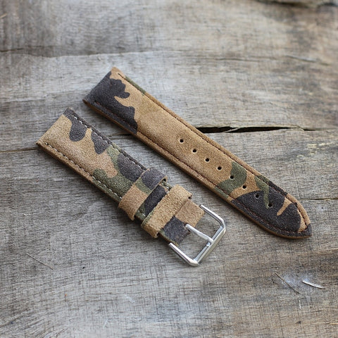 Camouflage Suede Leather Strap - StrapMeister