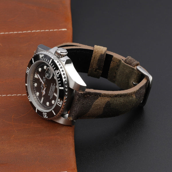 Camouflage Suede Leather Strap - StrapMeister