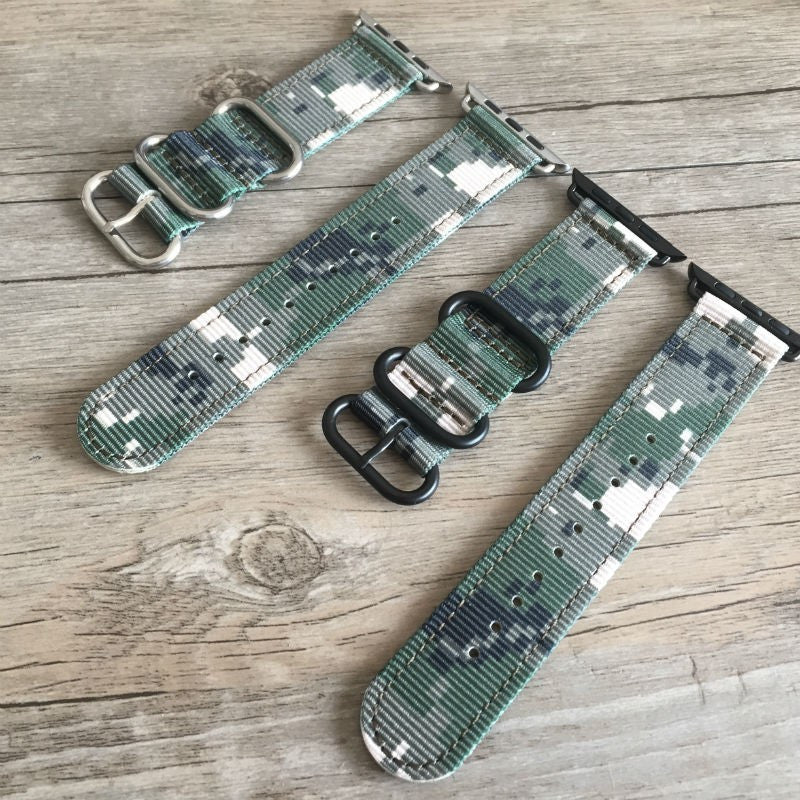 Pixelated camo zulu strap for iwatch 38MM / 42MM - StrapMeister